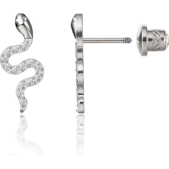 Limerencia Titanium Spiral Earrings, Hypoallergenic, Snake Shape Suitable for Women and Men with Sensitive Ears