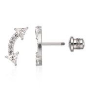 1 Pairs Titanium Screw Back Earrings | Cubic Zirconia Stud for Women Hypoallergenic Double Sided Ear Ringing for Men Cartilage Tragus Earring Piercing Sleeper J