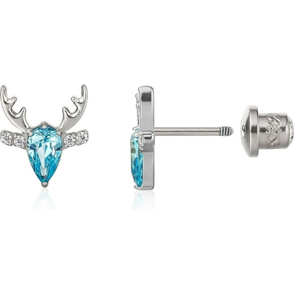 Limerencia Titanium Spiral Earrings, Hypoallergenic, Deer Head Shape Suitable for Women and Men with Sensitive Ears