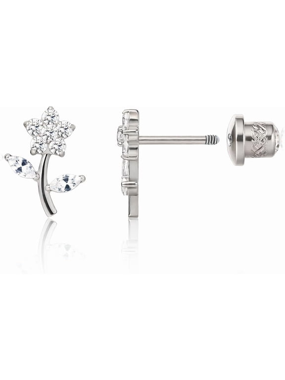 Limerencia Titanium Spiral Earrings, Hypoallergenic, Flower Shape for Women with Sensitive Ears