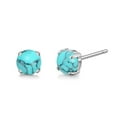 thumbnail image 1 of Limerencia Titanium Stud Earrings, Blue Turquoise, Implant Grade Jewelry for Sensitive Ears, 1 of 6