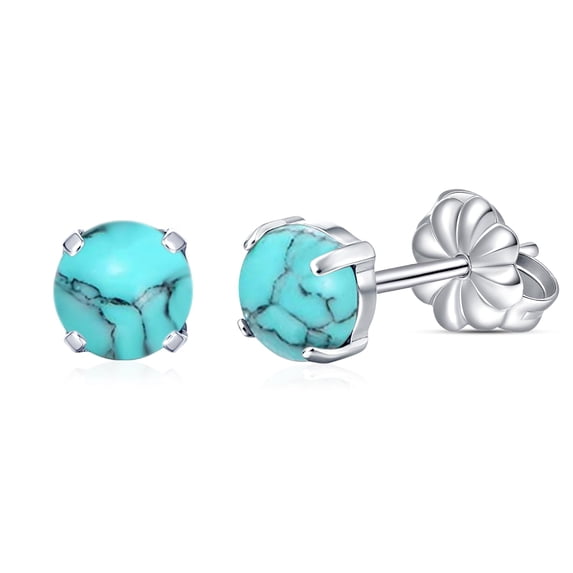 Limerencia F136 Implant Grade Titanium Stud Earrings, 5mm Turquoise Hypoallergenic Earring,Ear Jewelry for Sensitive ears