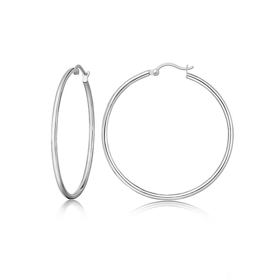 Limerencia hypoallergenic Pure Titanium Twisted Rope Round Hoop Earrings for women (43mm Thin Round Hoop, Silver)…