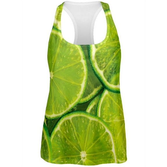 Limes Citrus All Over Womens Work Out Tank Top - Small