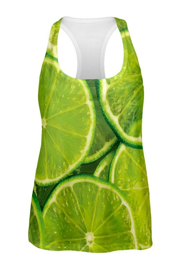 Limes Citrus All Over Womens Work Out Tank Top - X-Large