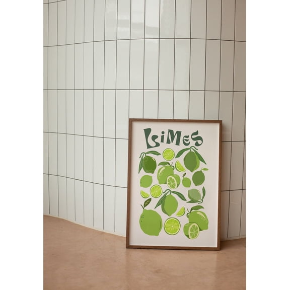 Limes Citrus Funky Fruit Kitchen Decor Wall Art