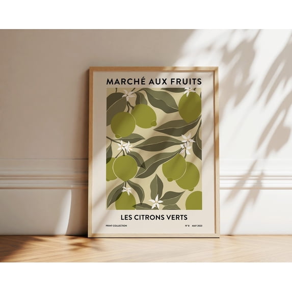 Limes Print Fruit Market Print Abstract Wall Art Botanical Poster Lime ...