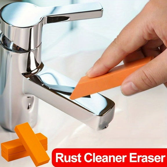 Limescale & Rust Eraser – Orange Rubber Cleaning Block for Shower Glass, Kitchen Cookware, Stainless Steel & Household Surfaces
