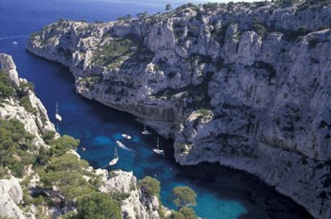 Limestone CliffsProvence France Canvas Art - Art Wolfe DanitaDelimont (27 x 18)