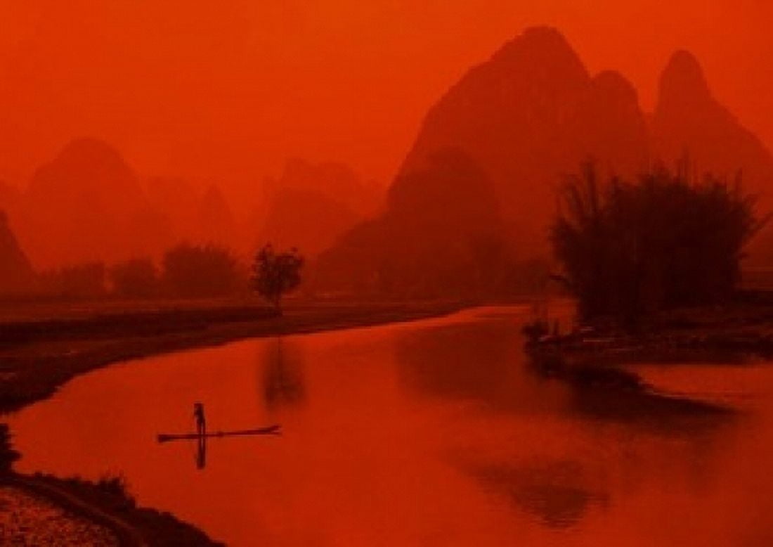Limestone Mountains Li River Fishermen Yangshou Guilin China Canvas Art - Bill Bachmann DanitaDelimont (36 x 24)