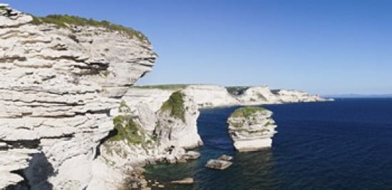 Limestone cliffs on the coast Grain De Sable Bonifacio Corsica France Canvas Art - Panoramic Images (24 x 12)