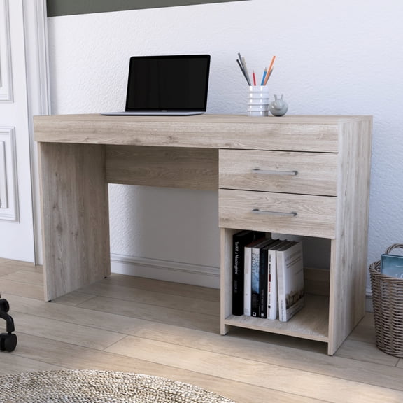 Limestone-themed computer desk / Provide enough space for computer and more