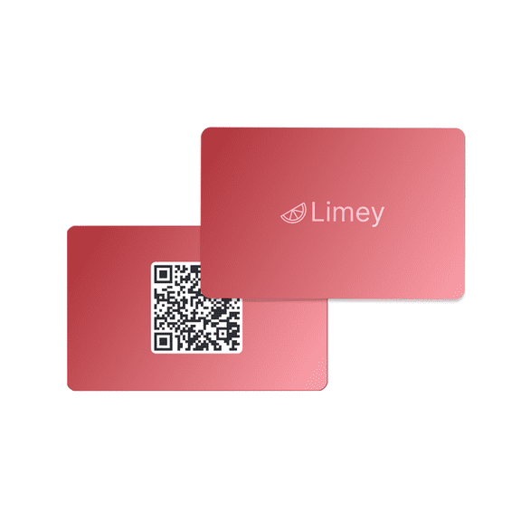 Limey Card - Digital Business Card - Red Matte Finish | NFC + QR | Tap & Connect