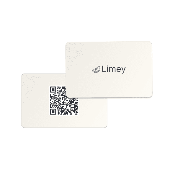 Limey Card - Digital Business Card - White Matte Finish | NFC + QR | Tap & Connect