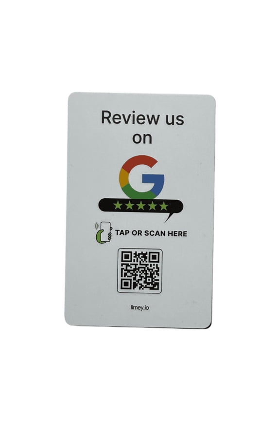 NFC + QR Google Review Card White - Boost Reviews with a Tap or Scan