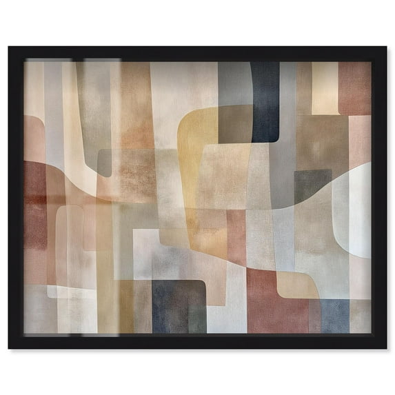 Liminal Shapes III Shadowbox Print Midcentury Art by Art Remedy, Black Frame, 24 x 20