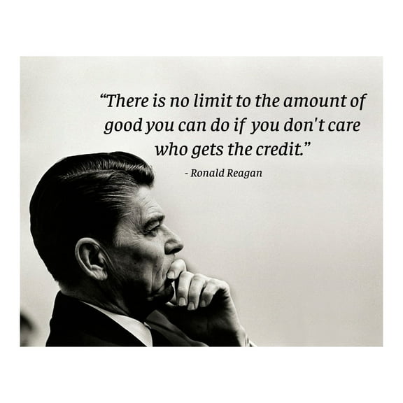No Limit To Goodness - Ronald Reagan Patriotic Inspirational Wall Art, This Motivational Wall Decor Poster Art Is A Ideal For Home Decor or 4th Of July