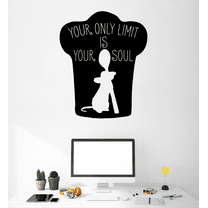 Your Only Limit Is Your Soul - Life Motivation Quotes Disney Ratatouille Quote Cute Ramy Silhouette Vinyl Wall Decal Wall Sticker Wall Art Decoration Home Room Bedroom Classroom Size (40x24 inch)