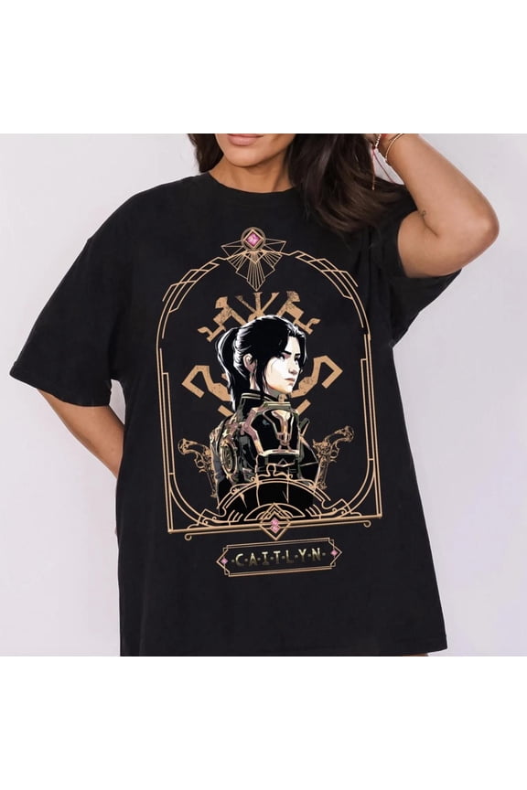 Limited Caitlyn Kiramman Shirt, Vintage Arcane Unisex Bootleg Tee, Anime Tee, Gamer, LOL, Arcane Merch Gift For Man Women