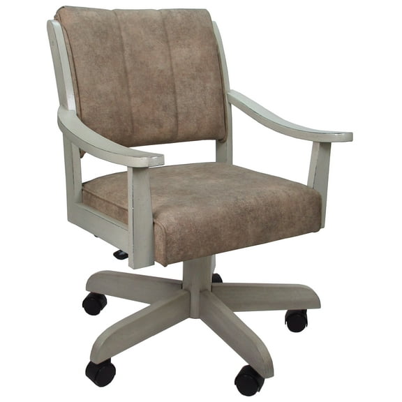 Limited Casa Solid Wood Dining Caster Chair - Ohio Dust Chestnut Fabric - ET
