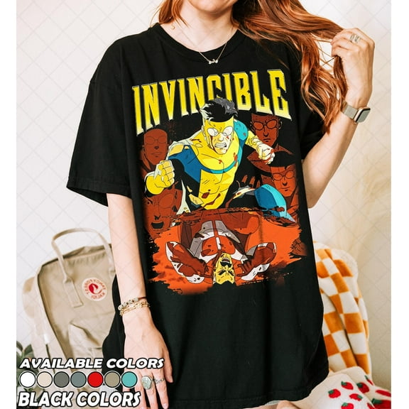 Limited Comfort Colors Invincible Mark Superhero Comfort Colors 1717 T-Shirt, Comic Book Bootleg Fan Tee Shirt,Black Color,Size 2XL