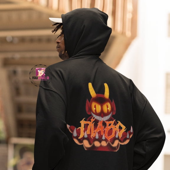 Limited Cuphead Diabo Hoodie - Oversize Diabo Hoodie - Cuphead Hoodie - Mugman Fashion - Mugman Clothing - The Devil Hoodie - The Devil