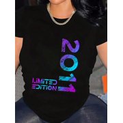 Limited Edition 2011 Boy Girl 15th Birthday 15 T-Shirt Graphic Tee summer Tops For Women Round Neck Fashion Cotton shirts