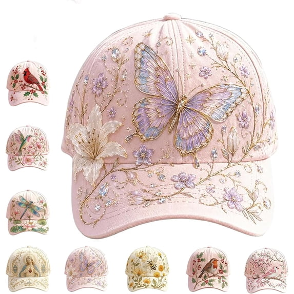Limited Edition 2026 New Garden Morning Baseball Cap, Adjustable Cotton Hummingbird Flowers Baseball Hat, Lightweight Breathable, #D