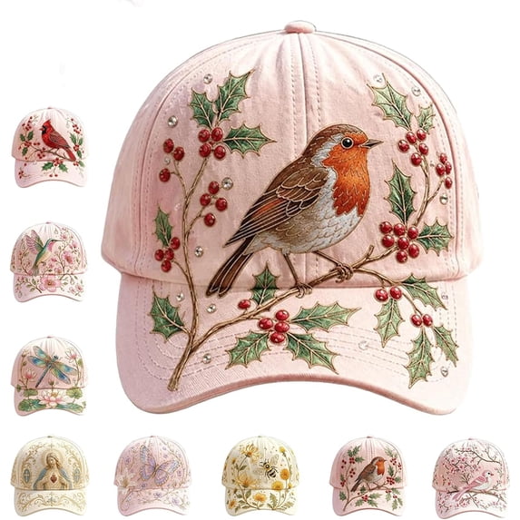 Limited Edition 2026 New Garden Morning Baseball Cap, Adjustable Cotton Hummingbird Flowers Baseball Hat, Lightweight Breathable, #F