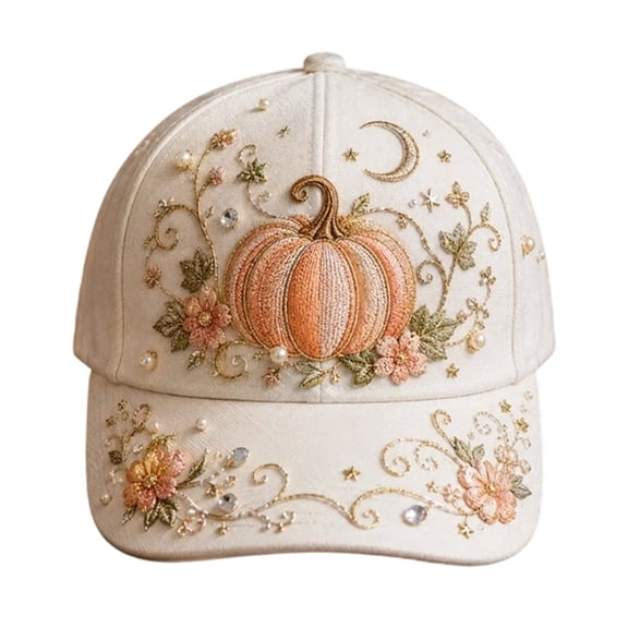 Limited Edition 3D Halloween Embroidery Baseball Cap Adjustable Raised Pumpkin Ghost Bat Design Premium Casual Fall Cap for Halloween Parties Daily Wear