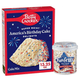 thumbnail image 1 of Limited Edition Betty Crocker Super Moist America's Birthday Cake Delights (13.25 oz) with Pillsbury Funfetti Frosting (15.6 oz), 1 of 6