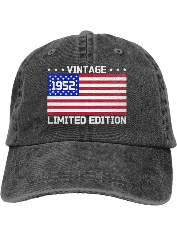 Limited Edition Birthday Hat for Women Men, Vintage Cotton Printed American Flag Decor Birthday Gift Baseball Cap