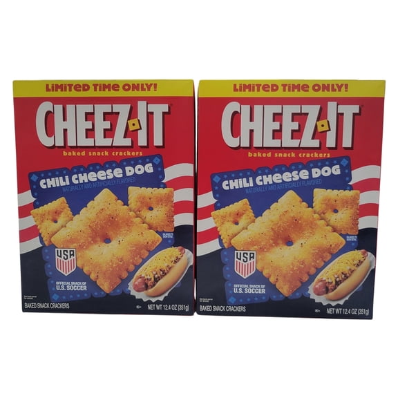 Limited Edition Cheez-It Baked Snack Crackers Chili Cheese Dog, 12.4 oz, 2 Pack