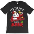 thumbnail image 1 of Limited Edition Christmas St. Nick Drinking Beer Funny Wonderful Time Graphic T-Shirt G3478, Up to 5XL, 1 of 2