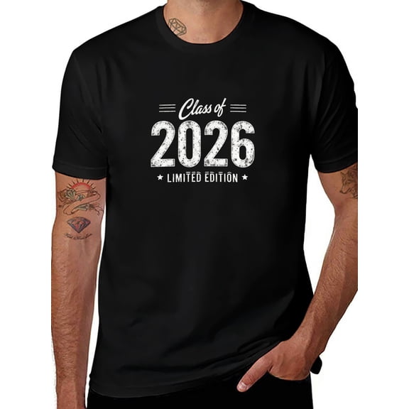 Limited Edition Class of 2026 Vintage Graduation T-Shirt - Soft Cotton Crewneck Tee with Handwritten Style Design Perfect Senior Year Gift for High School or College Students
