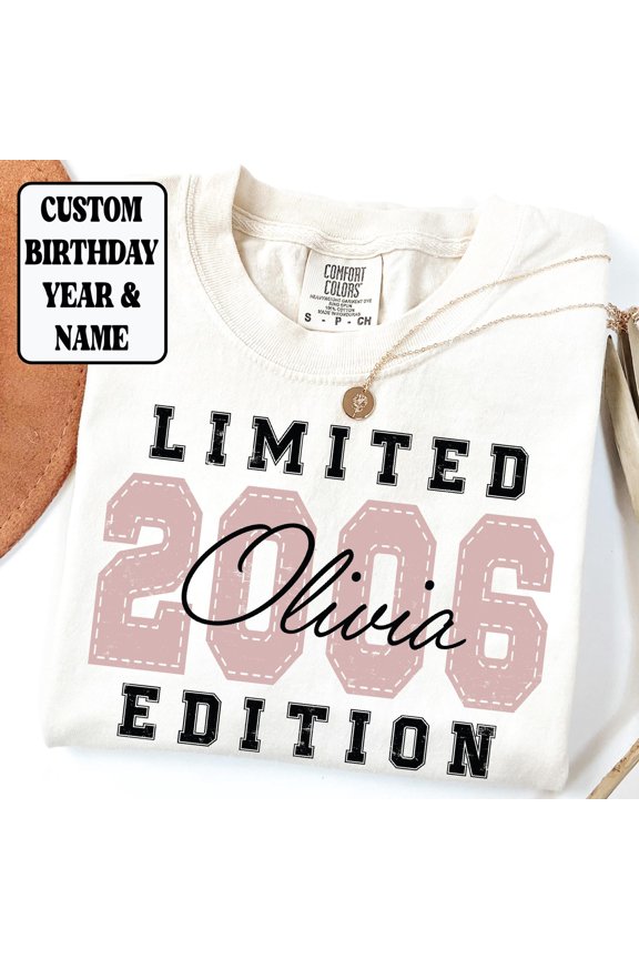 Limited Edition Custom Year Name Birthday Shirt Distressed Varsity Tee