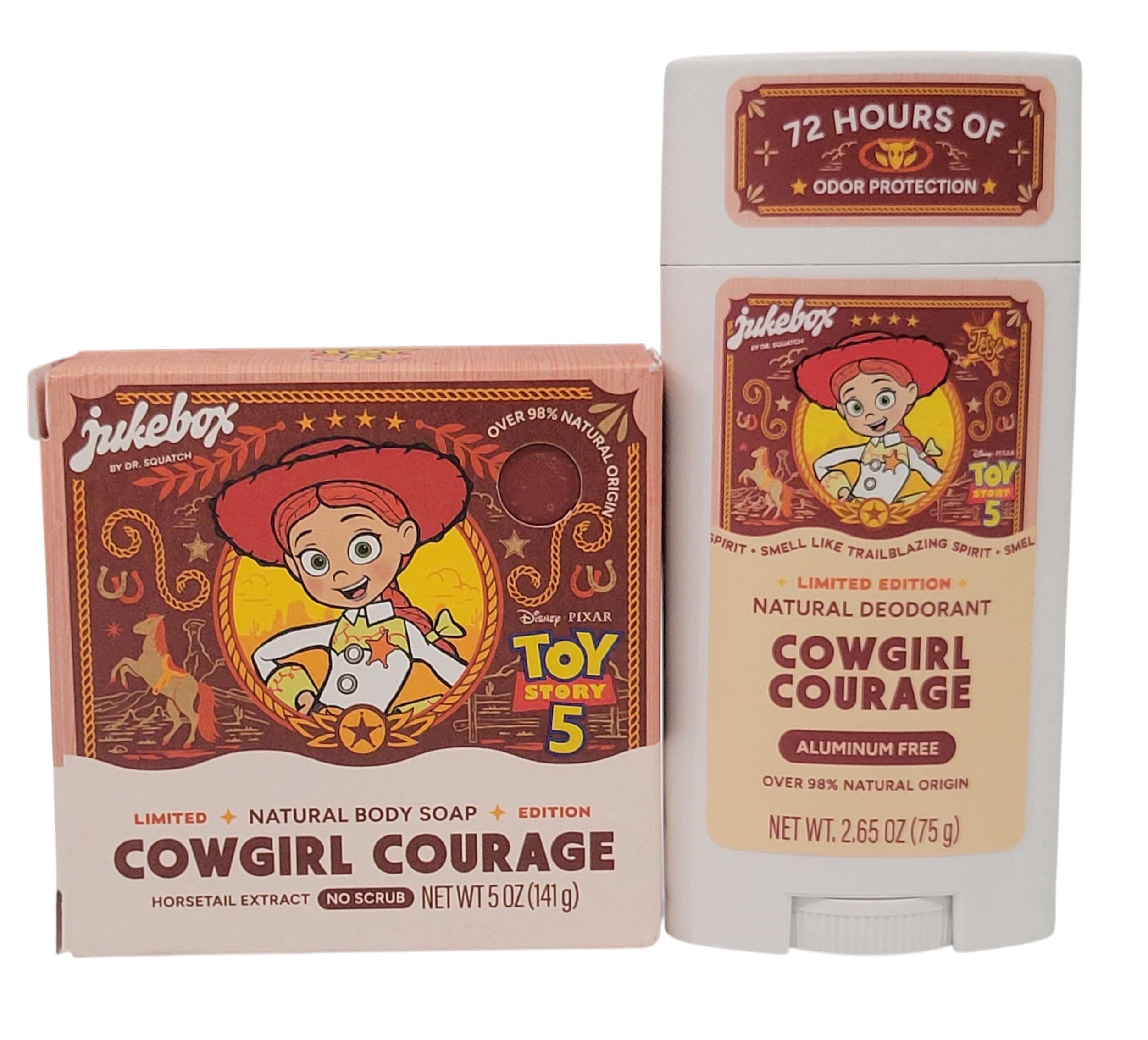 Limited Edition Dr. Squatch Toy Story 5 Jesse Cowgirl Courage Bar Soap and Deodorant Set