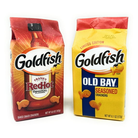Limited Edition Goldfish Crackers - Frank's Red Hot and Old Bay - 1 bag of each flavor