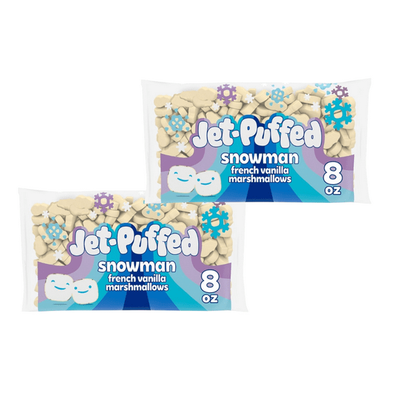 Limited Edition Holiday Jet-Puffed Snowmen French Vanilla Marshmallows 8 oz - Pack of 2