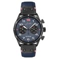 thumbnail image 1 of Limited Edition Junghans Pilot Chronoscope Navy Blue USA Automatic Chronograph DLC Blue Dial Blue Leather Strap Mens Watch 27/3395.00, 1 of 3
