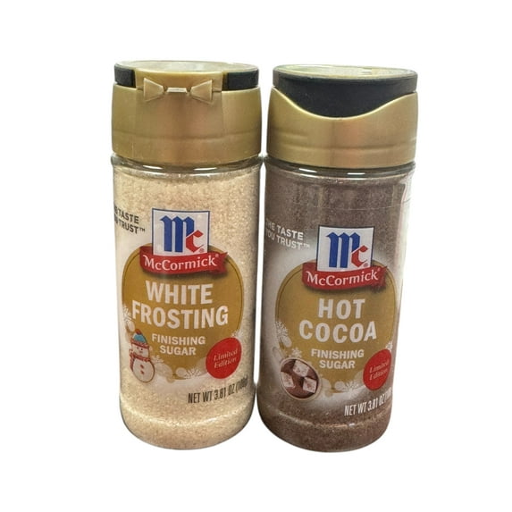 Limited Edition McCormick Holiday Finishing Sugar Variety Pack - 2 Flavors - White Frosting, Hot Cocoa