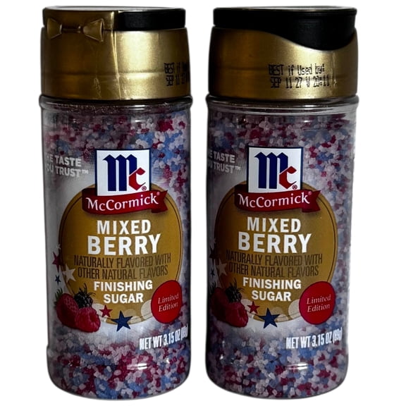 Limited Edition McCormick Mixed Berry Finishing Sugar 3.15 oz - 2 Pack