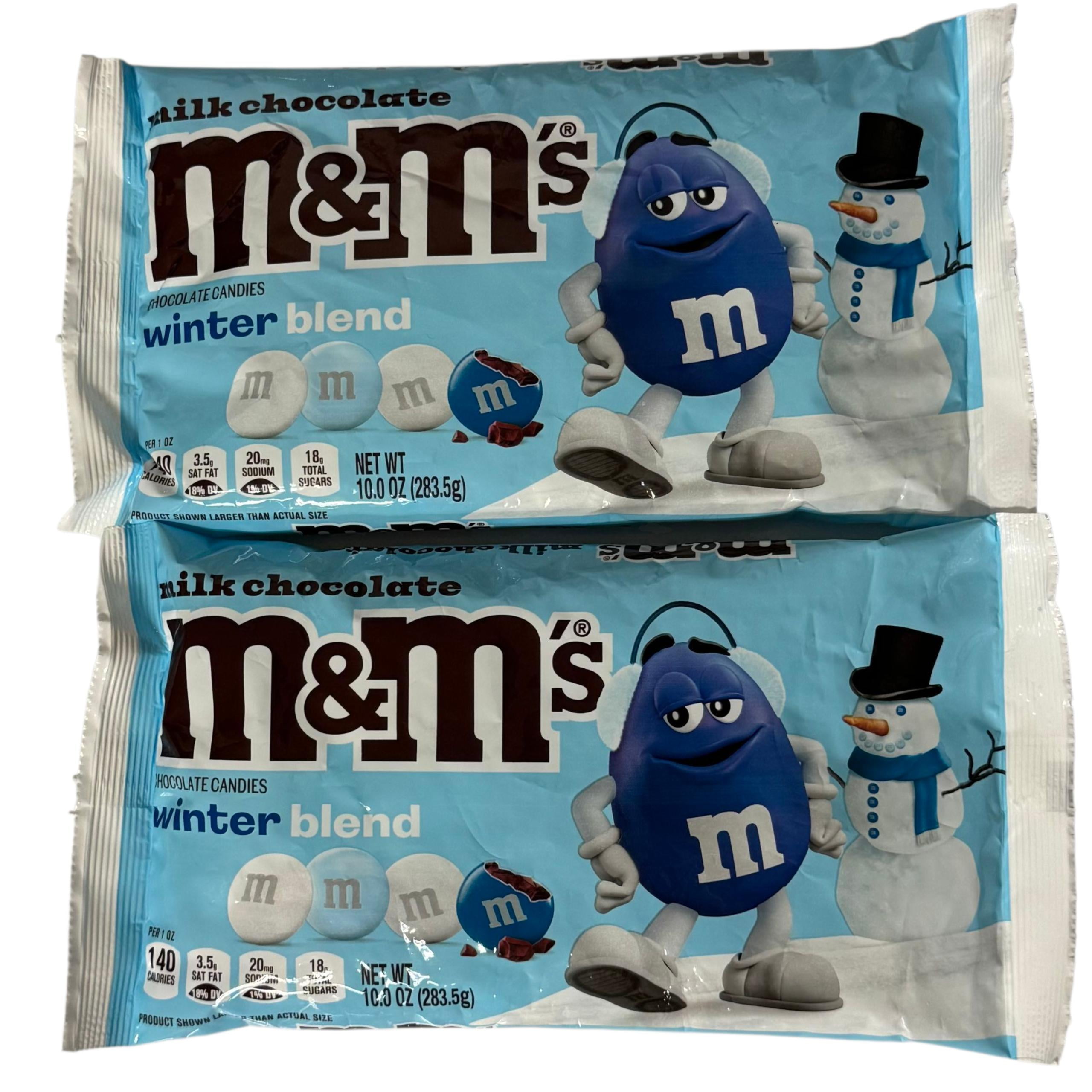 Limited Edition Milk Chocolate M&M's Winter Blend 10 oz - Pack of 2