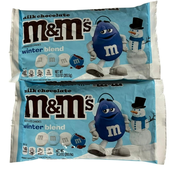 Limited Edition Milk Chocolate M&M's Winter Blend 10 oz - Pack of 2