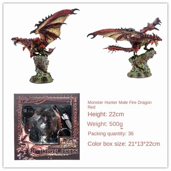 Limited Edition Monster Hunter Dragon Figure Set, Boxed Silver & Azure Rathalos Collectible Statue