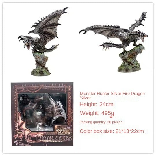 Limited Edition Monster Hunter Triple Dragon Set, Silver Rathalos & Azure Rathalos Boxed Display Figure