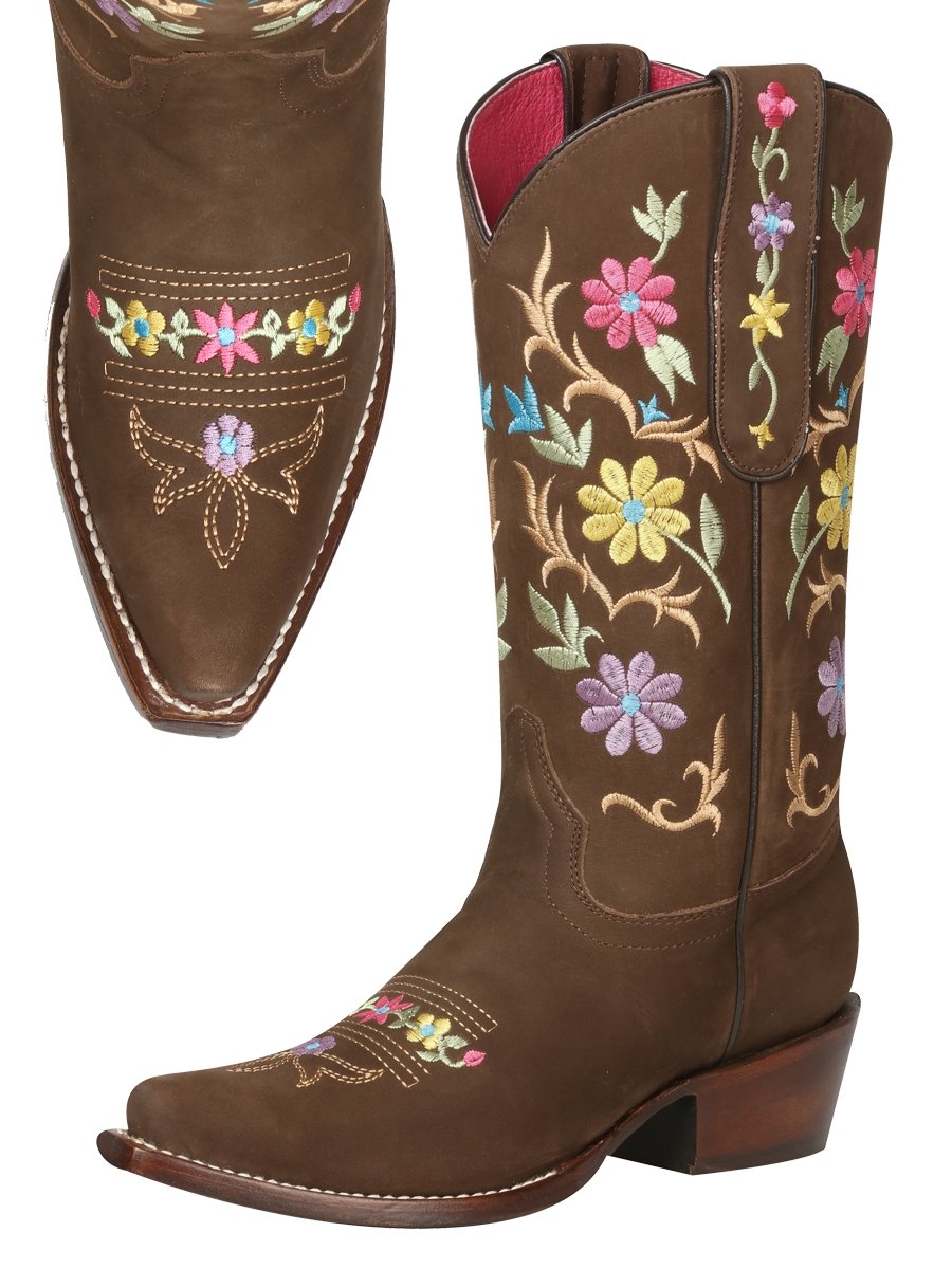 Limited Edition Nubuck Bovine Leather Cowboy Boots for Women 'El ...