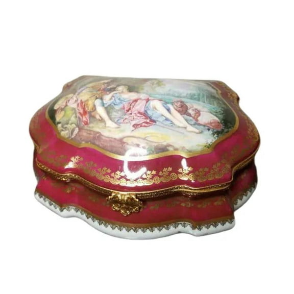 Limited Edition Penicaud Lovers Jewelry Box - Limoges Limoges Box Porcelain Figurine