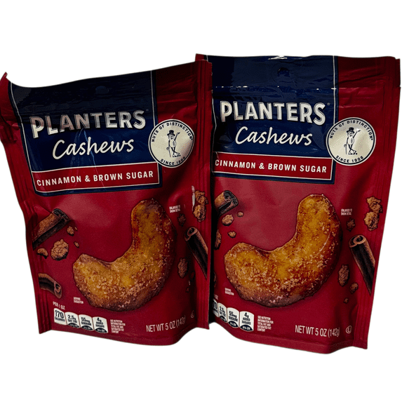 Limited Edition Planters Cashews Cinnamon & Brown Sugar 5 oz - Pack of 2