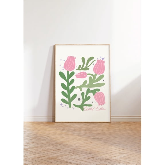 Limited Edition Posters, Pastel Pink Tulips Poster, Positive Quote Poster, Mindful Posters, Inspirational Poster, Boho Floral Wall Art, Unframed Poster Size 8x12